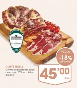 Supermercados Plaza Corte Noble centro de paleta de cebo de campo 50% raza ibérica oferta