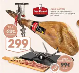 Supermercados Plaza Juan Manuel jamón de bellota ibérico oferta