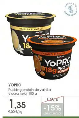 Supermercados Plaza Yopro pudding protein de vainilla y caramelo oferta