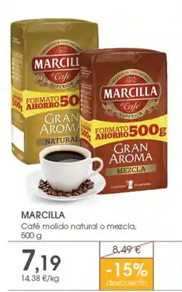 Supermercados Plaza Marcilla café molido natural o mezcla oferta