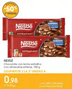 Supermercados Plaza Nestlé chocolate con leche extrafino con almendras enteras oferta
