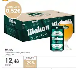 Supermercados Plaza Mahou cerveza rubia lager clásica oferta