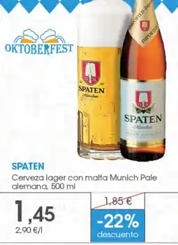Supermercados Plaza Spaten cerveza lager oferta