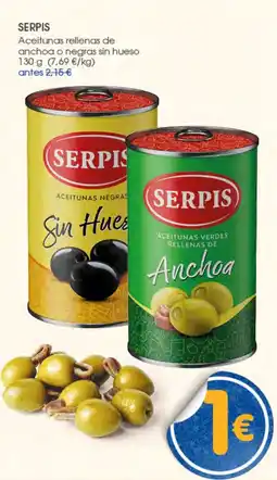 Supermercados Plaza Serpis aceitunas negras sin hueso oferta
