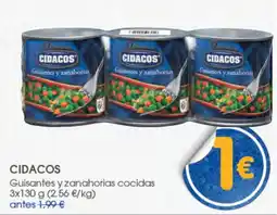 Supermercados Plaza Cidacos guisantes y zanahorias cocidas oferta