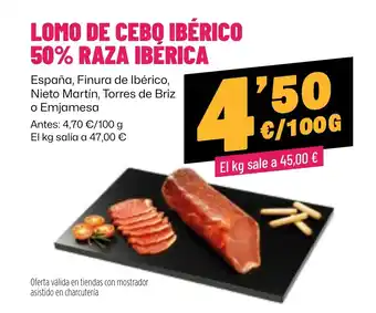 Nieto Martín lomo de cebó ibérico 50% raza ibérica