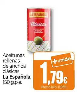 Unide Market La Española aceitunas rellenas de anchoa clásicas oferta