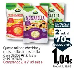 Unide Market Arla queso rallado cheddar o mozzarella oferta
