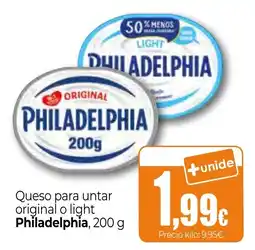 Unide Market philadelphia queso para untar original o light oferta