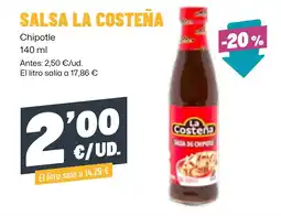 AhorraMas La Costeña salsa de chipotle oferta