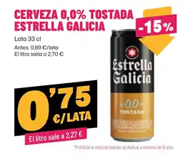 AhorraMas Estrella Galicia cerveza 0,0% tostada oferta