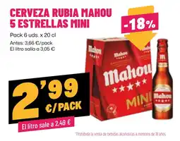 AhorraMas Mahou 5 estrellas mini oferta