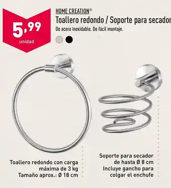 ALDI Home Creation® Toallero Redondo / Soporte Para Secado oferta