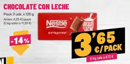 AhorraMas Nestle chocolate con leche oferta