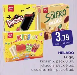 SPAR Gran Canaria Helado kids mix, pack 8 ud. drácula, pack 6 ud. o solero, mini, pack 6 ud. oferta