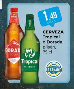 SPAR Gran Canaria Tropical o Dorada pilsen cerveza oferta