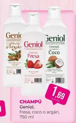 SPAR Gran Canaria Geniol champú fresa, coco o argán oferta