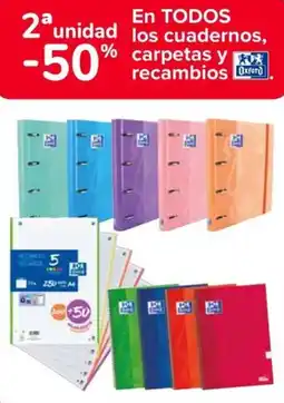 Carrefour Oxford en todos los cuadernos carpeta y recambios oferta
