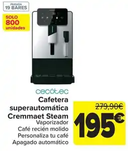 Carrefour cecotec cafetera superautomática cremmaet steam oferta