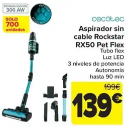 Carrefour cecotec aspirador sin cable rockstar rx50 pet flex oferta