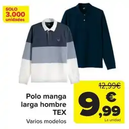 Carrefour TEX polo manga larga hombre oferta
