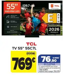 Carrefour Tcl tv 55" 55c7l oferta