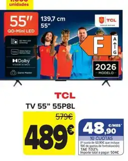 Carrefour Tcl tv 55" 55p8l oferta