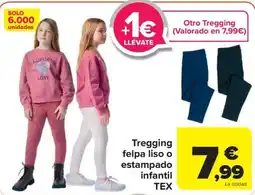 Carrefour Tex tregging felpa liso o estampado infantil oferta
