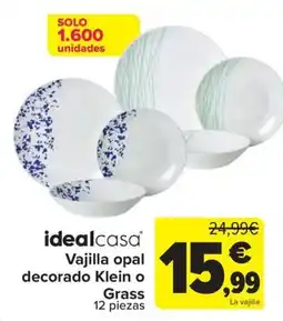 Carrefour idealcasa vajilla opal decorado klein o grass oferta