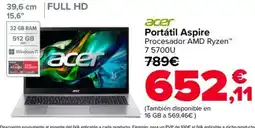 Carrefour acer portátil aspire oferta