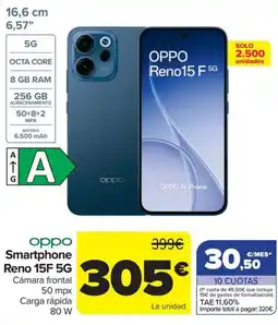 Carrefour oppo smartphone reno 15f 5g oferta