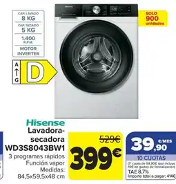 Carrefour Hisense lavadora-secadora wd3s8043bw1 oferta