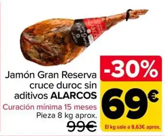 Alarcos jamón gran reserva cruce duroc sin aditivos