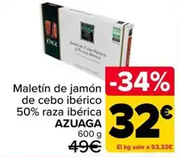 Carrefour Azuga maletín de jamón de cebo ibérico 50% raza ibérica oferta