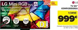 Carrefour LG Mini RGB evo AI TV 65" oferta