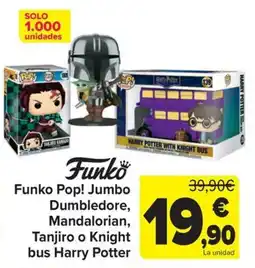Carrefour Funko Pop! Jumbo Dumbledore, Mandalorian, Tanjiro o Knight bus Harry Potter oferta
