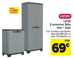 Carrefour Keter 2 armarios Stilo alto + bajo oferta