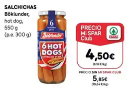 SPAR Gran Canaria Böklunder hot dog oferta