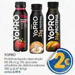 Supermercados Plaza Danone - yopro proteinas liquido desnatado 0% 0% m.g. 0% azucares anadidos de distintos sabores oferta