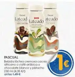 Supermercados Plaza Pascual - bebida láctea cremosa cacao aficano o cafe arabica o chocolate blanco y pistacho oferta