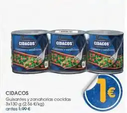 Supermercados Plaza Cidacos - guisantes y zanahorias cocidas oferta