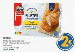 Supermercados Plaza Findus - filete de pescado con limon y toque de pimienta 2 unidades oferta
