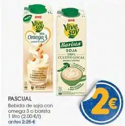 Supermercados Plaza Pascual - bebida de soja con omega 3 o barista oferta