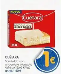 Supermercados Plaza Cuétara - sandwich con chocolate blanco oferta