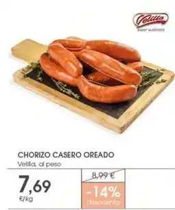 Supermercados Plaza Velilla - chorizo casero oreado oferta
