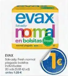 Supermercados Plaza Evax - salvaslip fresh normal plegado bolsitas individuales oferta