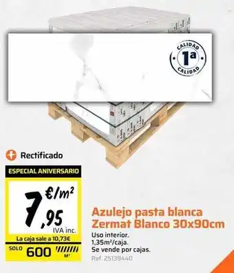 Blanco - azulejo pasta blanca 30x90cm