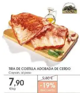 Supermercados Plaza Caysan - tira de costilla adobada de cerdo oferta