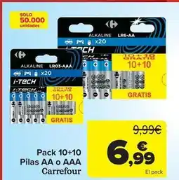 Carrefour Carrefour - pack 10+10 pilas aa o aaa oferta