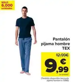 Carrefour Tex - pantalón pijama hombre oferta
